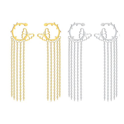 Wholesale Stainless Steel Women Tassel Earrings