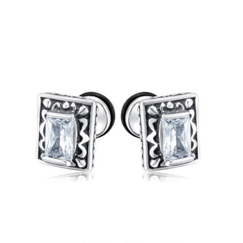 Wholesale Stainless Steel Mens CZ Earring