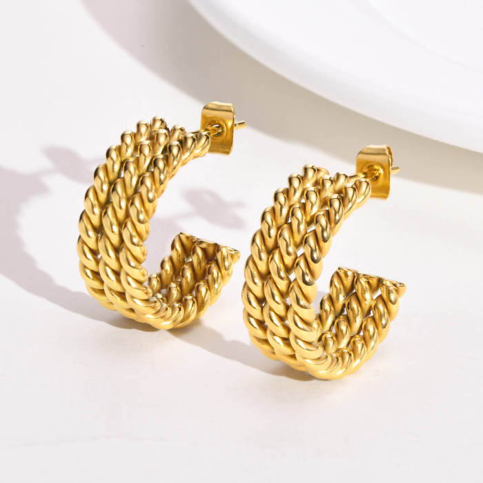 Wholesale Stainless Steel Twist Earrings