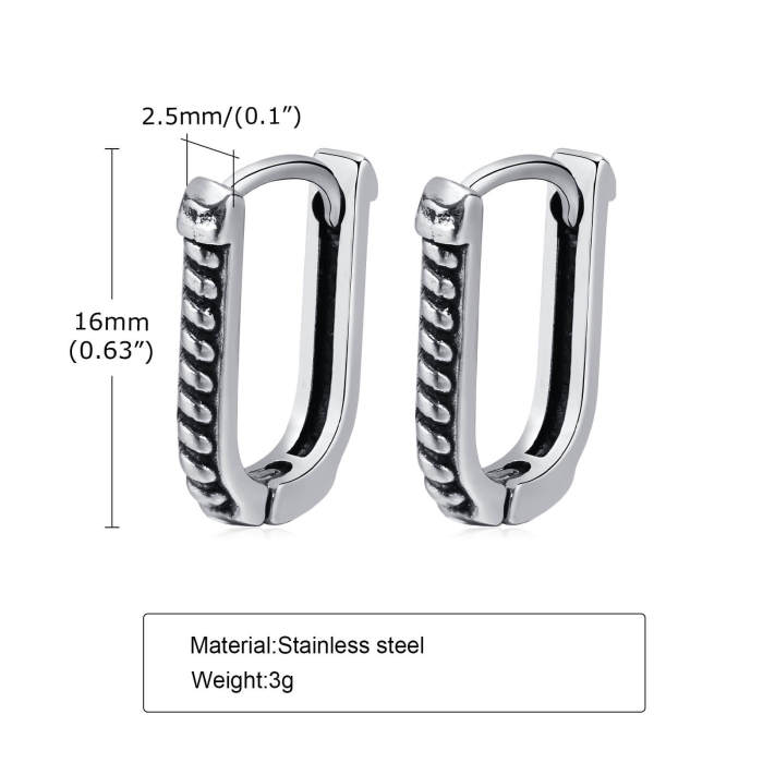 Wholesale Stainless Steel Mens Huggie Earring