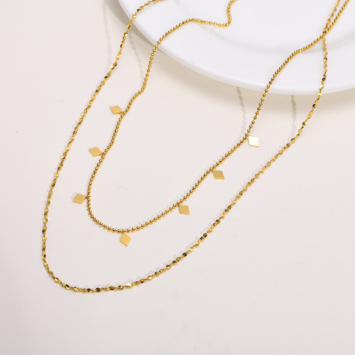 Wholesale Stainless Steel Double Layer Necklace