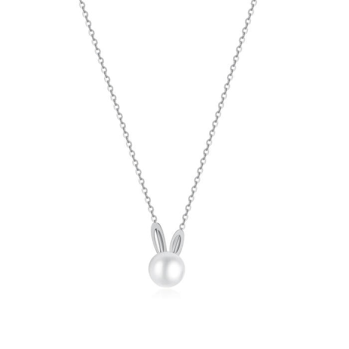 Wholesale Stainless Steel Lady Rabbit Necklace