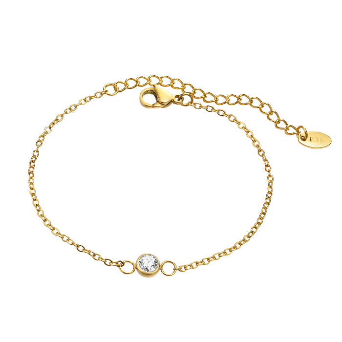 Wholesale Stainless Steel Women Chain Bracelet with CZ