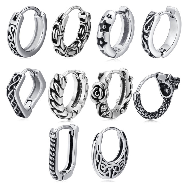 Wholesale Stainless Steel Mens Huggie Earring