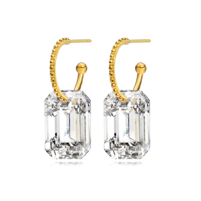 Wholesale Stainless Steel and Glass Earring