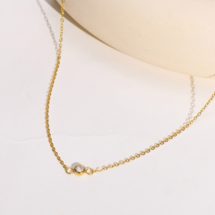Wholesale Stainless Steel CZ Necklace