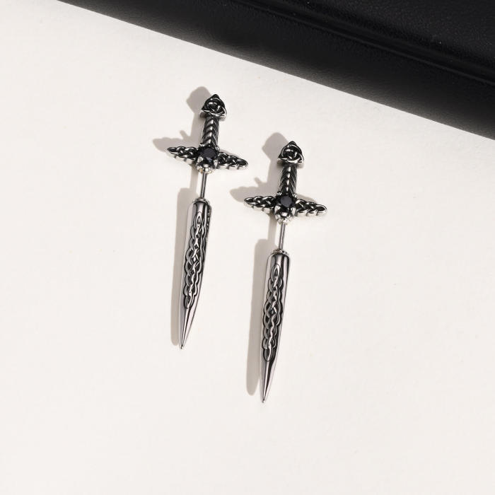 Wholesale Stainless Steel Celtic Knot Sword Earrings