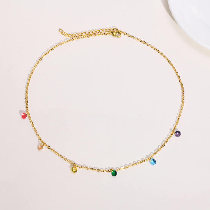 Wholesale Stainless Steel Necklace with CZ