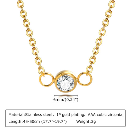 Wholesale Stainless Steel CZ Necklace