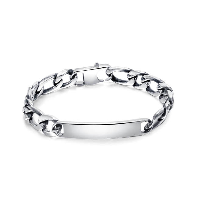 Wholesale Stainless Steel Cuban Chain ID Bracelet