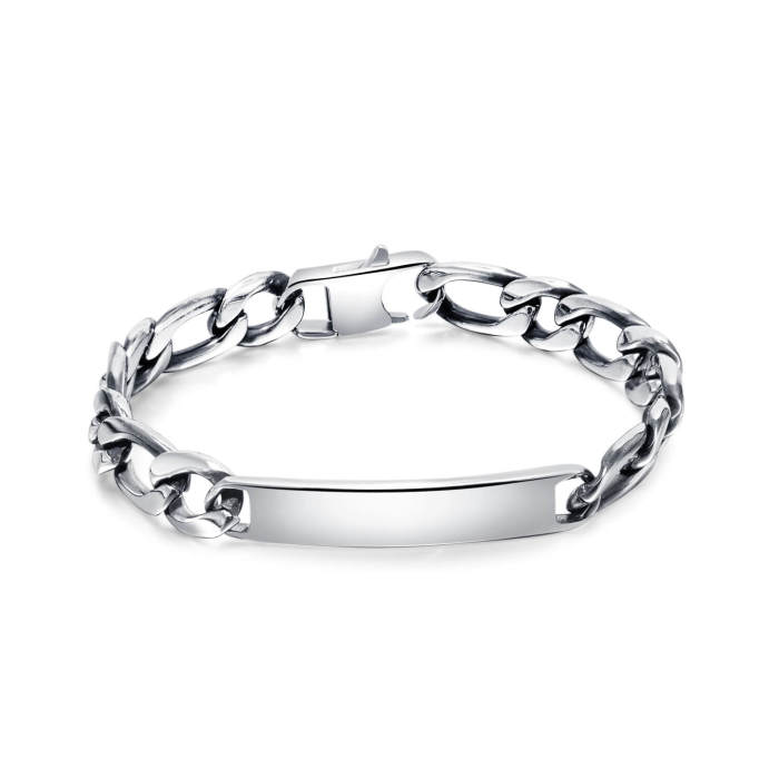 Wholesale Stainless Steel Cuban Chain ID Bracelet