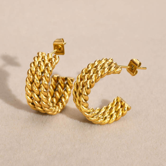 Wholesale Stainless Steel Twist Earrings