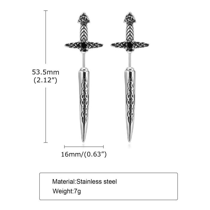 Wholesale Stainless Steel Celtic Knot Sword Earrings