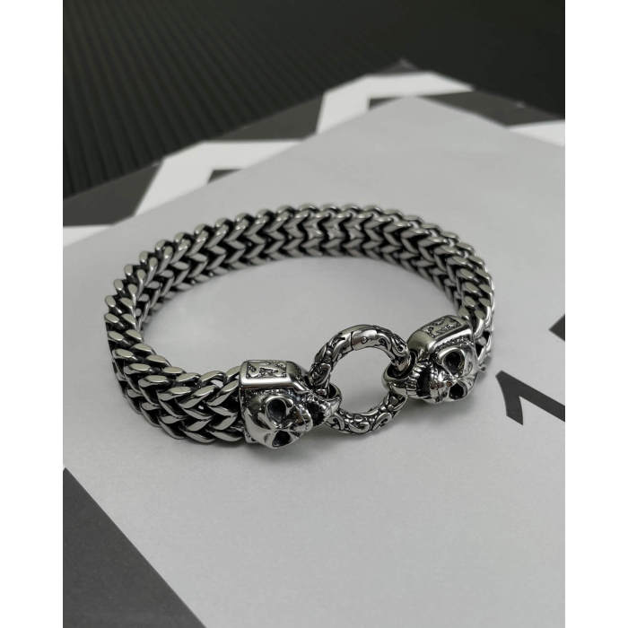Wholesale Stainless Steel Men Bracelet with Skull