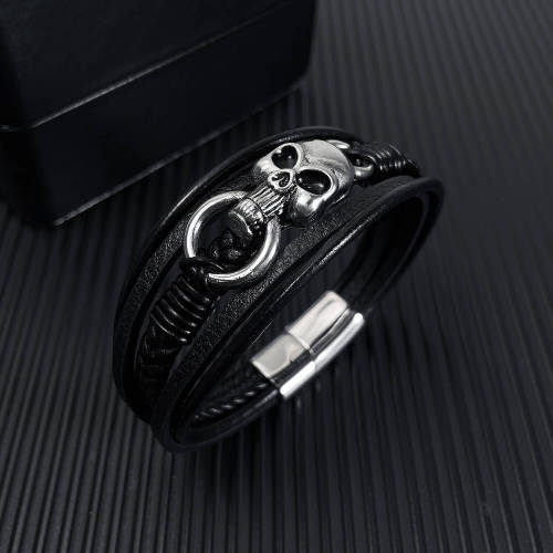 Wholesale Hand-woven Multi-layered Leather Bracelet for Men
