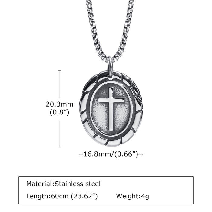 Wholesale Stainless Steel Double-Sided Cross Pendant