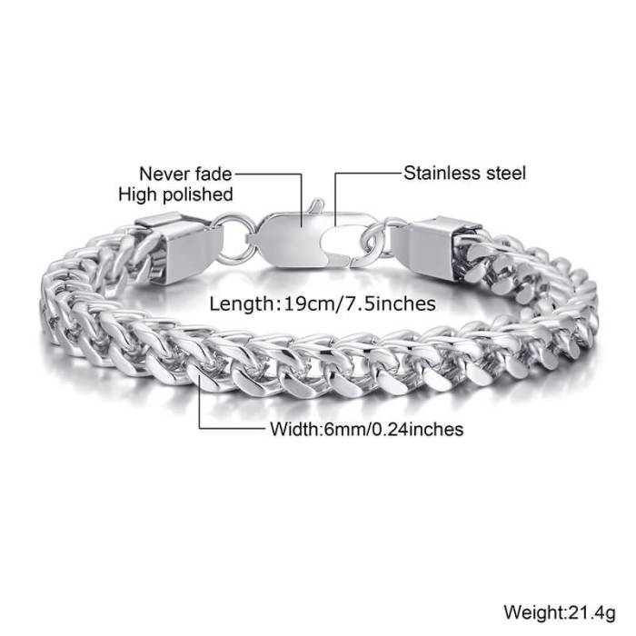 Wholesale Stainless Steel Mens Chain Bracelets