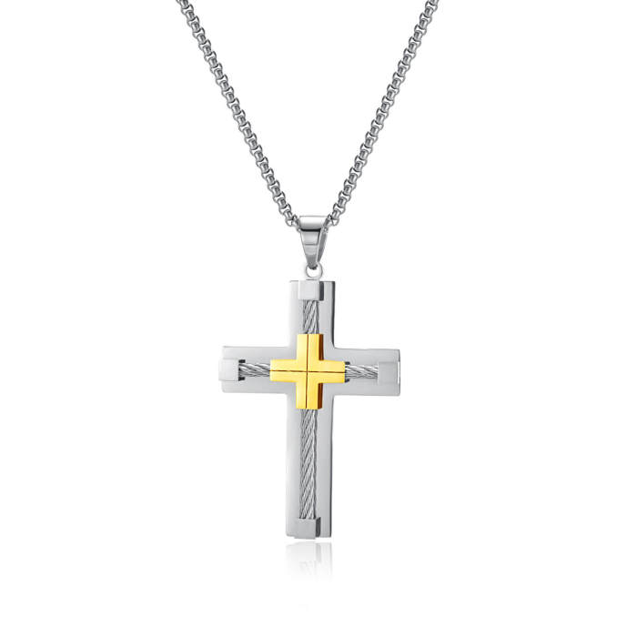 Wholesale Stainless Steel Men Cross Pendant