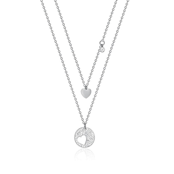 Wholesale Steel Double Layer Love Necklace