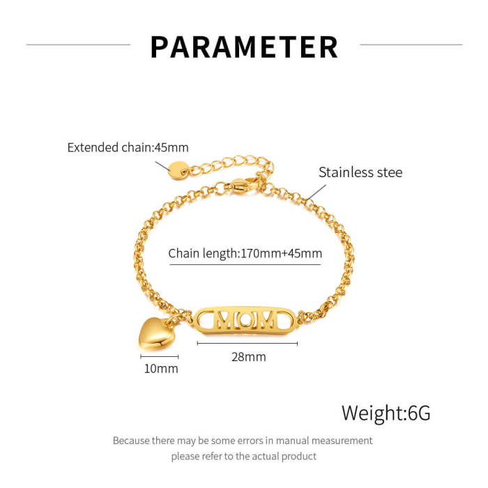 Wholesale Stainless Steel Mother's Day Love Bracelet
