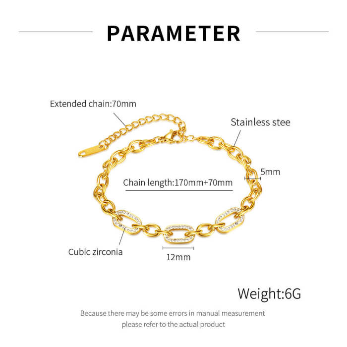Wholesale Stainless Steel CZ Bracelet