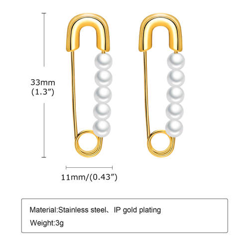 Wholesale Stainless Steel Pin and Pearl Earrings