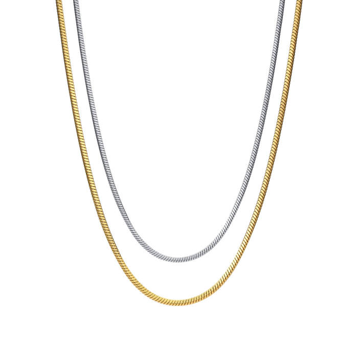 Wholesale Stainless Steel Square Snake Necklace
