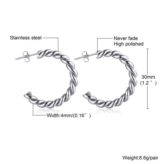 Wholesale Stainless Steel Twist Earrings