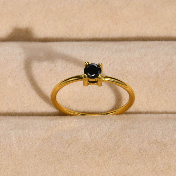 Wholesale Stainless Steel Black CZ Rings