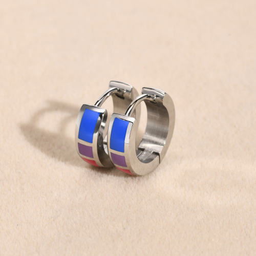 Wholesale Steel Small Colorful Hoop Earrings