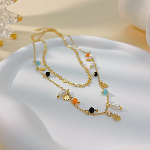 Wholesale Stainless Steel Double-layered Necklace
