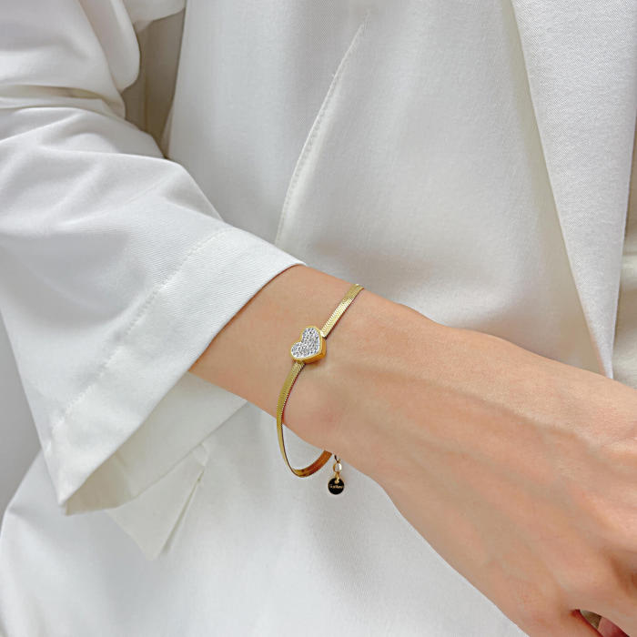 Wholesale Stainless Steel Women Heart Bracelet