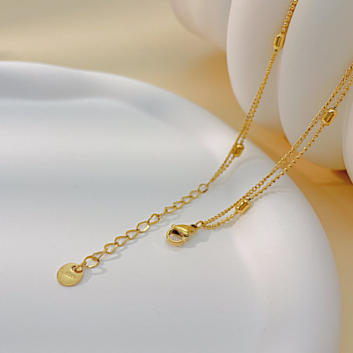 Wholesale Double-layer Stainless Steel Necklace