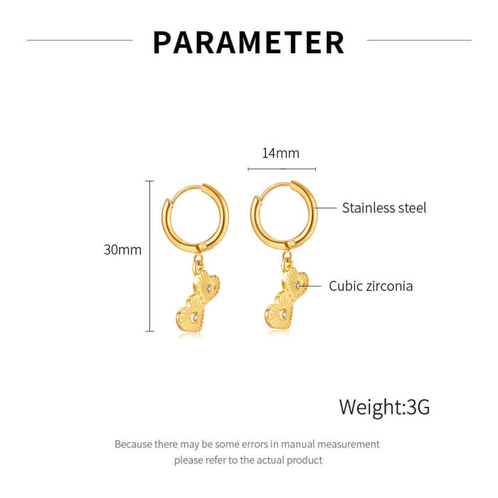 Wholesale Stainless Steel Double Love Earrings