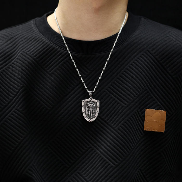 Wholesale Stainless Steel Shield Pendant