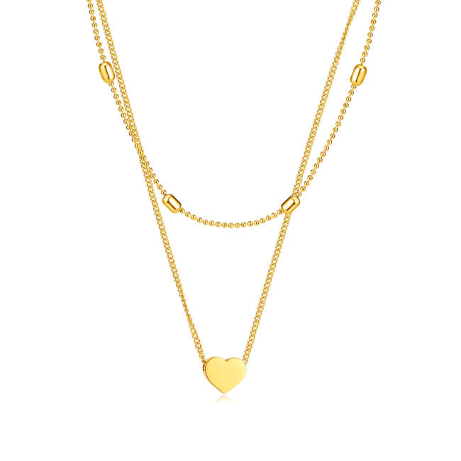Wholesale Double-layer Stainless Steel Necklace