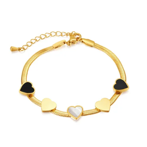 Wholesale Stainless Steel Snake Chain Bracelet with Love
