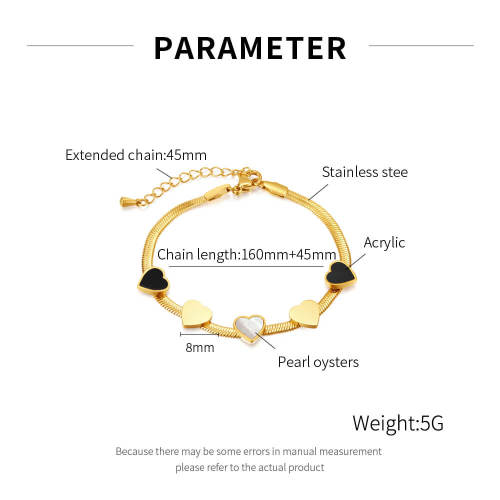 Wholesale Stainless Steel Snake Chain Bracelet with Love