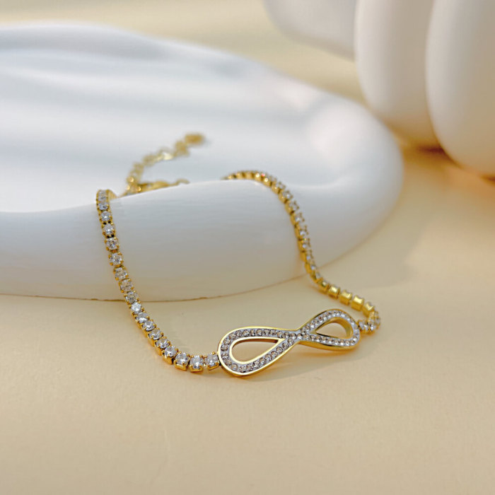 Wholesale Stainless Steel CZ Infinity Bracelet