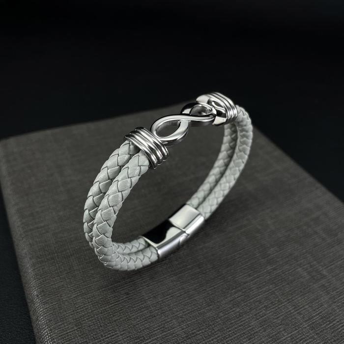 Wholesale Infinity Braided Leather Bracelet