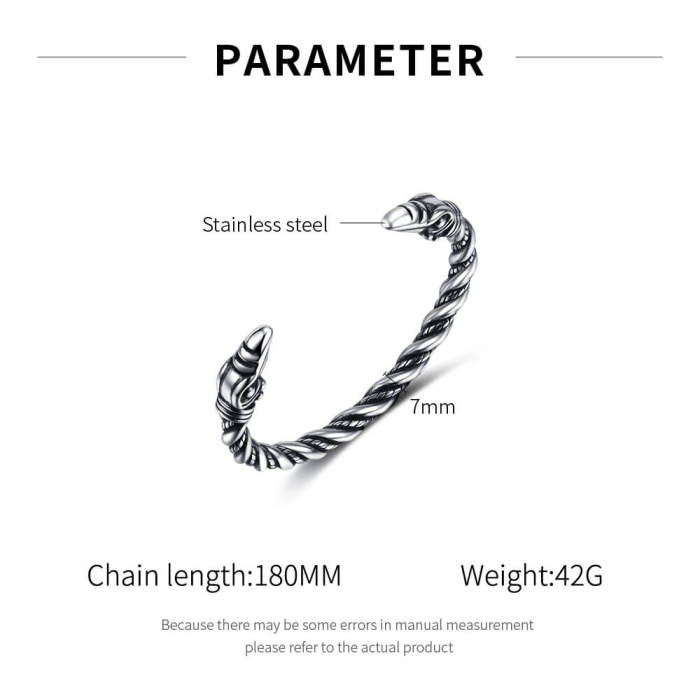 Wholesale Open Stainless Steel Eagle Head Bangle
