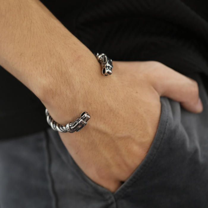 Wholesale Stainless Steel Dragon Head Bangle