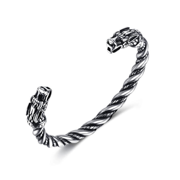 Wholesale Stainless Steel Dragon Head Bangle