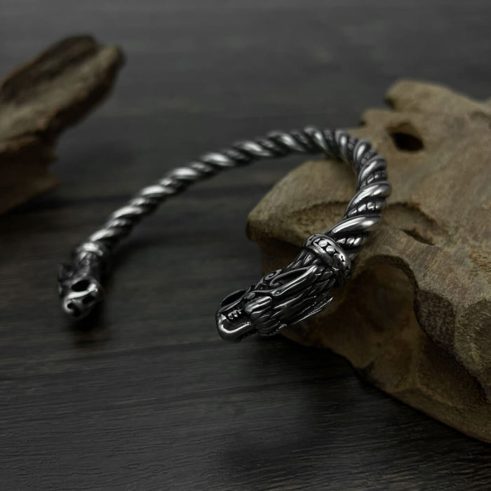 Wholesale Stainless Steel Dragon Head Bangle