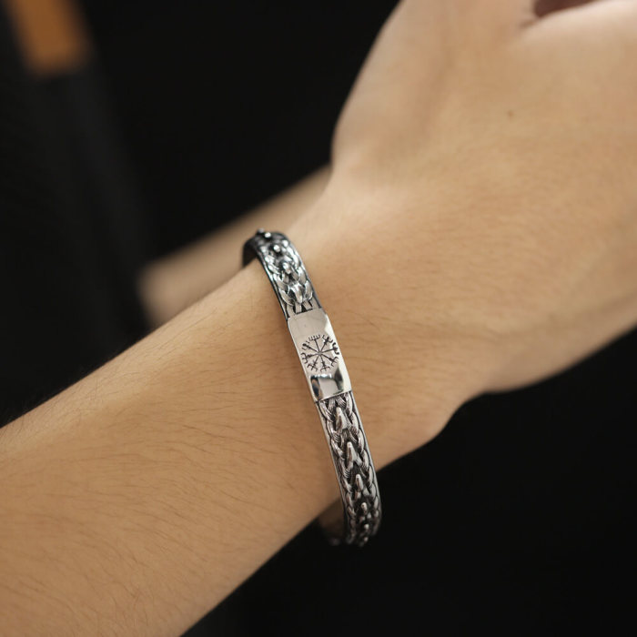 Wholesale Viking Stainless Steel Compass Bangle