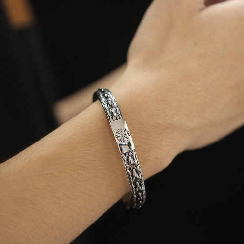 Wholesale Viking Stainless Steel Compass Bangle