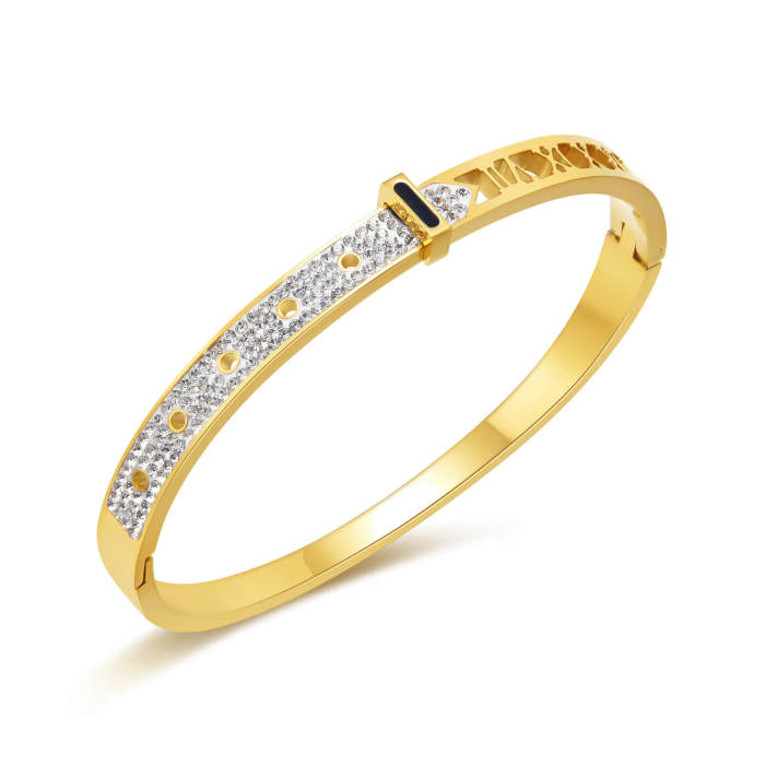 Wholesale Stainless Steel Roman Numeral Bangle