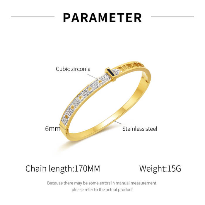 Wholesale Stainless Steel Roman Numeral Bangle