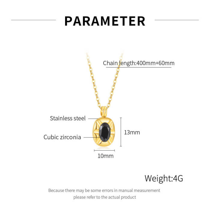 Wholesale Black Zirconia Stainless Steel Necklace
