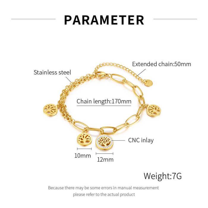 Wholesale Stainless Steel Bracelet with lifetrees